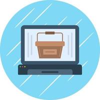 diseño de icono de vector de cesta de compras en línea