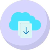 Download File on Cloud Vector Icon Design