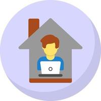 Man Working at Home Vector Icon Design