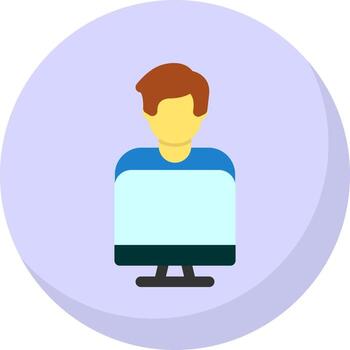 trabajando en el diseño de iconos de vectores de computadora