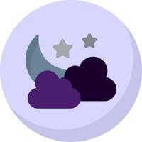 diseño de icono de vector de estrella y luna creciente