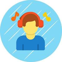 Listening Music Vector Icon Design