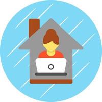 Women Working at Home Vector Icon Design