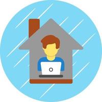 Man Working at Home Vector Icon Design