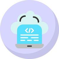 Cloud Coding Vector Icon Design