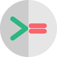 Greater Than Equal Vector Icon Design