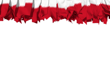 Bahrain Flagge anders Formen von Stoff Streifen hängend von Spitze, Unabhängigkeit Tag, 3d Rendern png