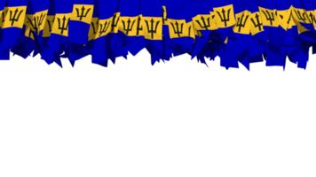 Barbados vlag verschillend vormen van kleding streep hangende van bovenkant, onafhankelijkheid dag, 3d renderen png