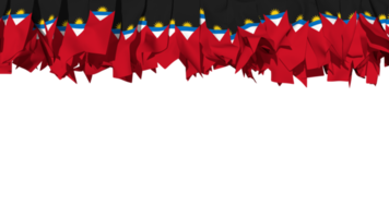 Antigua and Barbuda Flag Different Shapes of Cloth Stripe Hanging From Top, Independence Day, 3D Rendering png