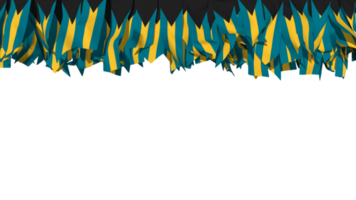 das Bahamas Flagge anders Formen von Stoff Streifen hängend von Spitze, Unabhängigkeit Tag, 3d Rendern png