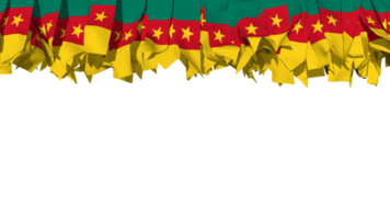 Cameroon Flag Different Shapes of Cloth Stripe Hanging From Top, Independence Day, 3D Rendering png