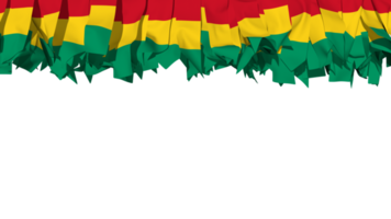 Guinea bandera diferente formas de paño raya colgando desde arriba, independencia día, 3d representación png