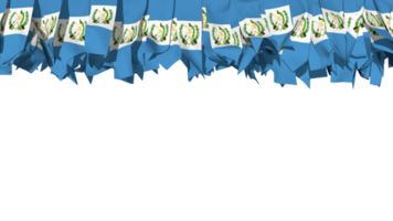 Guatemala Flagge anders Formen von Stoff Streifen hängend von Spitze, Unabhängigkeit Tag, 3d Rendern png