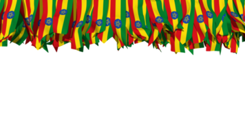 Ethiopia Flag Different Shapes of Cloth Stripe Hanging From Top, Independence Day, 3D Rendering png