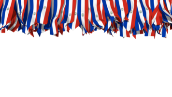 Paraguay Flag Different Shapes of Cloth Strip Hanging From Top, Independence Day, 3D Rendering png