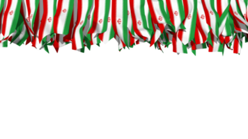 Iran Flag Different Shapes of Cloth Stripe Hanging From Top, Independence Day, 3D Rendering png