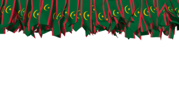 Mauritania Flag Different Shapes of Cloth Stripe Hanging From Top, Independence Day, 3D Rendering png