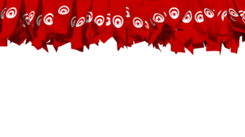 Tunisie drapeau différent formes de tissu Bande pendaison de haut, indépendance jour, 3d le rendu png