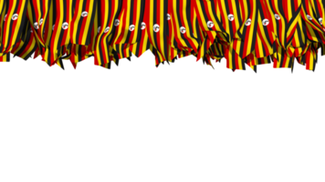 Uganda Flag Different Shapes of Cloth Stripe Hanging From Top, Independence Day, 3D Rendering png