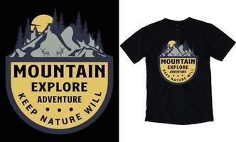 diseño de camiseta de montaña vector