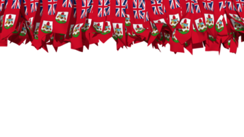 Bermuda Flag Different Shapes of Cloth Stripe Hanging From Top, Independence Day, 3D Rendering png