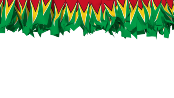 Guyana Flagge anders Formen von Stoff Streifen hängend von Spitze, Unabhängigkeit Tag, 3d Rendern png