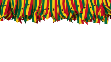 Ghana Flag Different Shapes of Cloth Stripe Hanging From Top, Independence Day, 3D Rendering png