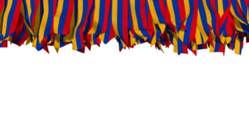 Armenien Flagge anders Formen von Stoff Streifen hängend von Spitze, Unabhängigkeit Tag, 3d Rendern png