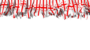 Georgia Flag Different Shapes of Cloth Stripe Hanging From Top, Independence Day, 3D Rendering png