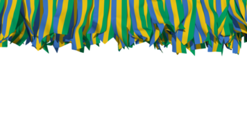 Gabon vlag verschillend vormen van kleding streep hangende van bovenkant, onafhankelijkheid dag, 3d renderen png