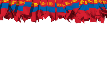 Mongolia Flag Different Shapes of Cloth Stripe Hanging From Top, Independence Day, 3D Rendering png