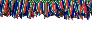 South Africa Flag Different Shapes of Cloth Stripe Hanging From Top, Independence Day, 3D Rendering png