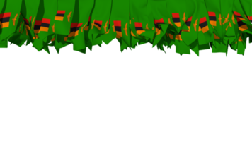 Zambia Flag Different Shapes of Cloth Stripe Hanging From Top, Independence Day, 3D Rendering png