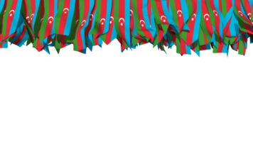 Azerbaijan Flag Different Shapes of Cloth Stripe Hanging From Top, Independence Day, 3D Rendering png