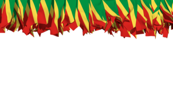 república de el congo bandera diferente formas de paño raya colgando desde arriba, independencia día, 3d representación png