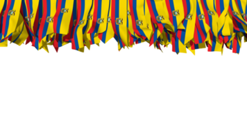 Ecuador bandera diferente formas de paño raya colgando desde arriba, independencia día, 3d representación png