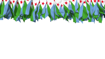 Djibouti Flag Different Shapes of Cloth Stripe Hanging From Top, Independence Day, 3D Rendering png