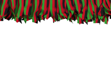 Malawi Flag Different Shapes of Cloth Stripe Hanging From Top, Independence Day, 3D Rendering png