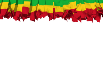 mali bandera diferente formas de paño raya colgando desde arriba, independencia día, 3d representación png