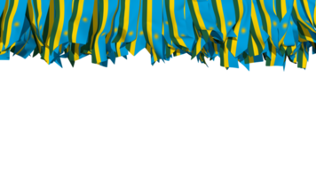 Rwanda Flag Different Shapes of Cloth Stripe Hanging From Top, Independence Day, 3D Rendering png