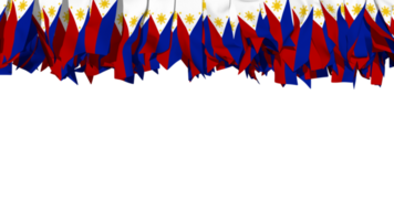 filippinerna flagga annorlunda former av trasa rand hängande från topp, oberoende dag, 3d tolkning png