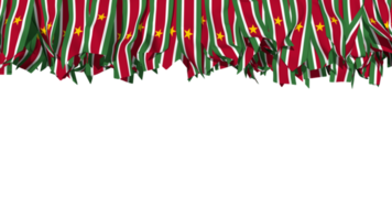 Suriname Flag Different Shapes of Cloth Stripe Hanging From Top, Independence Day, 3D Rendering png