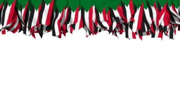 Sudan Flag Different Shapes of Cloth Stripe Hanging From Top, Independence Day, 3D Rendering png