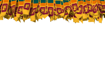 sri Lanka Flagge anders Formen von Stoff Streifen hängend von Spitze, Unabhängigkeit Tag, 3d Rendern png