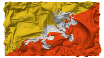 Bhutan Flagge Wellen mit realistisch stoßen Textur, Flagge Hintergrund, 3d Rendern png