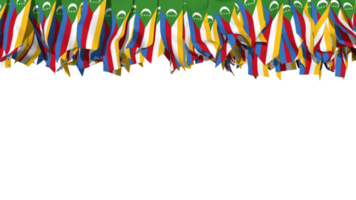 Comores bandeira diferente formas do pano listra suspensão a partir de principal, independência dia, 3d Renderização png