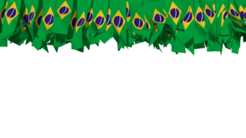 Brasilien flagga annorlunda former av trasa rand hängande från topp, oberoende dag, 3d tolkning png