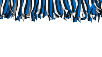 Estonia bandiera diverso forme di stoffa banda sospeso a partire dal superiore, indipendenza giorno, 3d interpretazione png