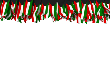 Kuwait Flag Different Shapes of Cloth Stripe Hanging From Top, Independence Day, 3D Rendering png