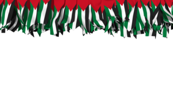 staat van Palestina vlag verschillend vormen van kleding streep hangende van bovenkant, onafhankelijkheid dag, 3d renderen png